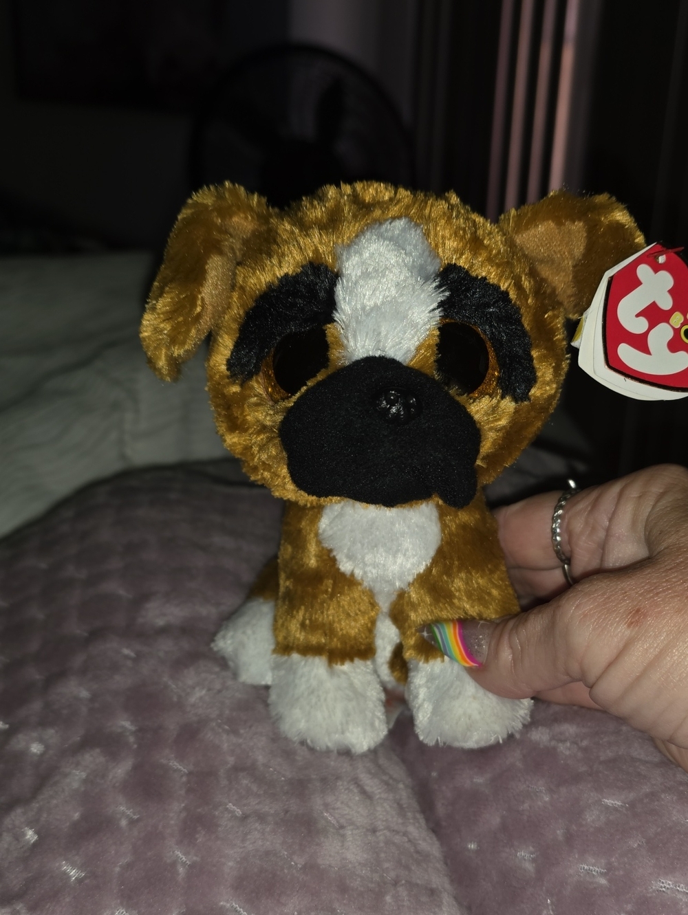TY Retired Brutus Boxer Brown and White Boxer Plush Pup